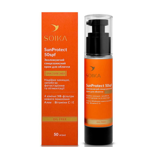 Сонцезахисний зволожуючий крем з SPF 50 &ldquo;SunProtect&rdquo; Soika SOK016 фото